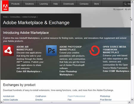 Adobe Maketplace & Exchange